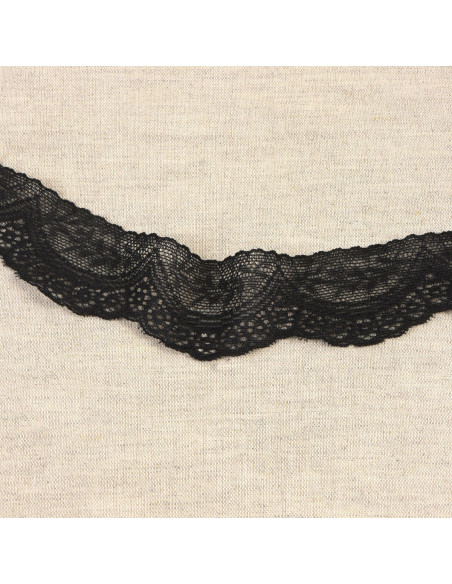 Renda elástica festonada - Preto