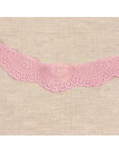 Renda elástica festonada - Rosa