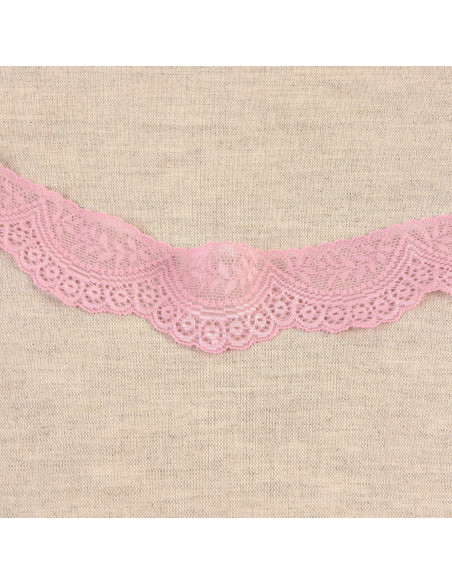Renda elástica festonada - Rosa