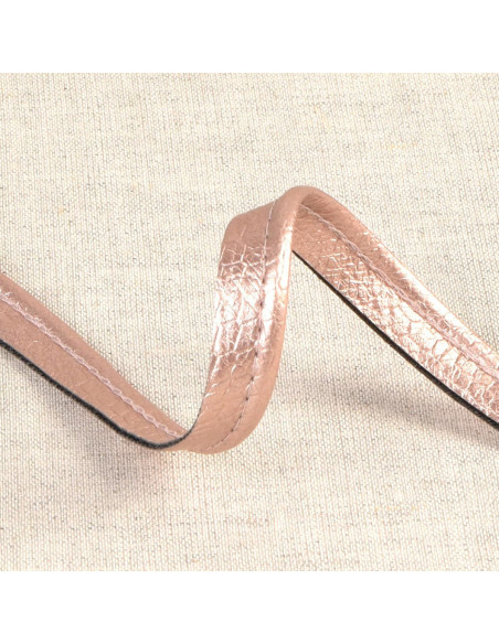 Pesponto imitação de couro de lagarto - Cobre rosa
