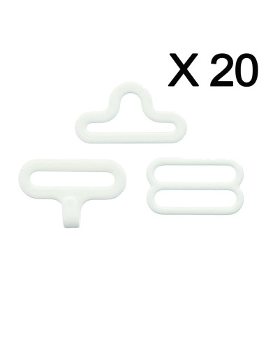 Conjunto de 20 presilhas de laço - Branco