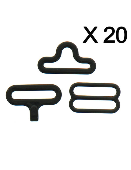 Conjunto de 20 laços de borboleta - Preto