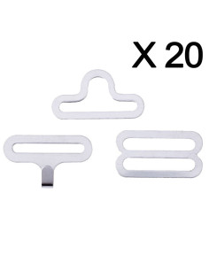 Conjunto de 20 presilhas de laço - Prata