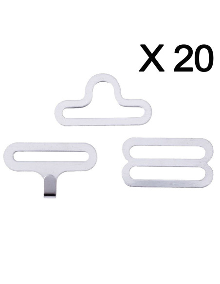 Conjunto de 20 presilhas de laço - Prata