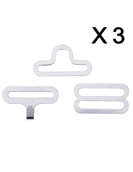 Conjunto de 3 prendedores de gravata borboleta - Prata