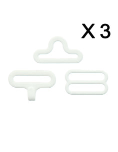 Conjunto de 3 laços borboleta - Branco
