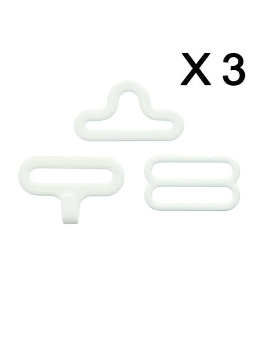 Conjunto de 3 laços borboleta - Branco