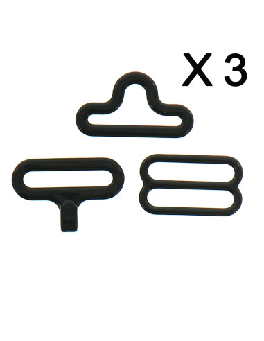 Conjunto de 3 laços de borboleta - Preto
