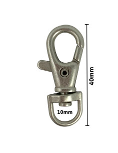 Mosquetão de metal - Prata fosca 40 x 10 mm 2