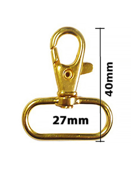 Mosquetão de metal - Dourado 40 x 27 mm