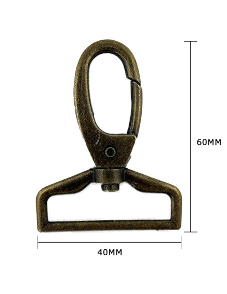 Mosquetão de metal - Bronze 60 x 40 mm