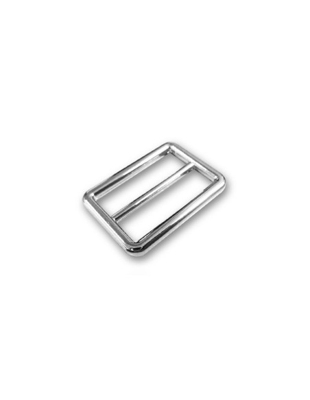 Passador deslizante duplo acabamento inox - Prata 20 mm
