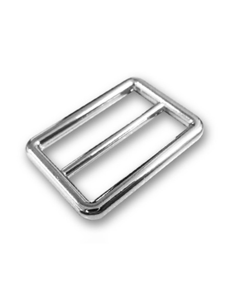 Passador deslizante duplo acabamento inox - Prata 30 mm