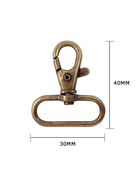 Mosquetão de metal - Bronze 40 x 30 mm
