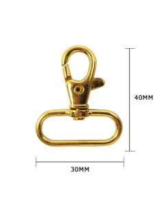 Mosquetão de metal - Dourado 40 x 30 mm 2