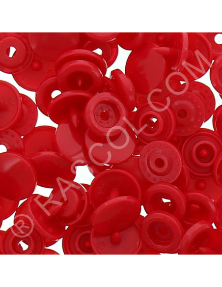 Pacote de 25 botões de pressão de resina KAM redondos - Vermelho vermelhão