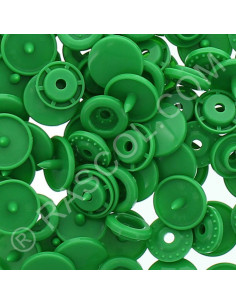 Pacote de 25 botões de pressão de resina KAM redondos - Verde