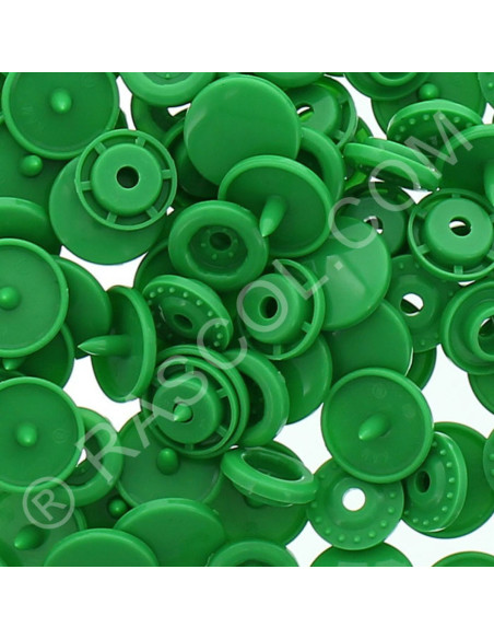 Pacote de 25 botões de pressão de resina KAM redondos - Verde