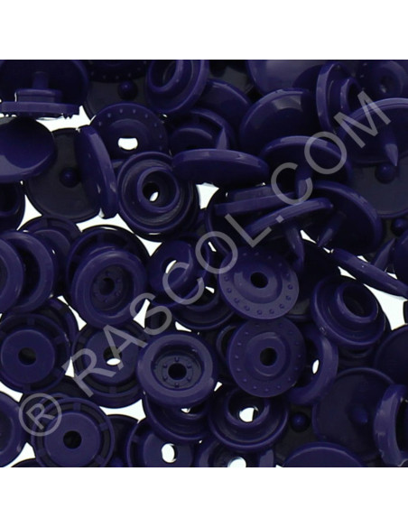 Saco de 25 botões de pressão de resina KAM redondos - Roxo escuro