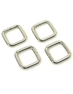 Conjunto de 4 anéis quadrados - Prata 12,7 mm