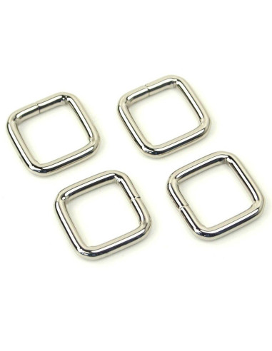Conjunto de 4 anéis quadrados - Prata 12,7 mm