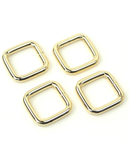 Conjunto de 4 anéis quadrados - Ouro 12,7 mm