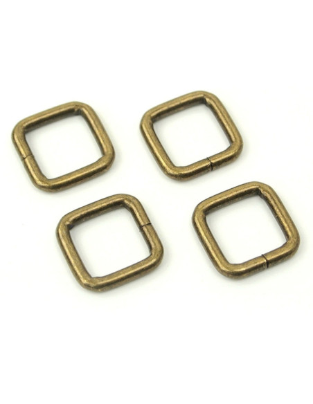 Conjunto de 4 anéis quadrados - Bronze 12,7 mm