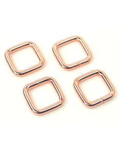 Conjunto de 4 anéis quadrados - Ouro rosa 12,7 mm