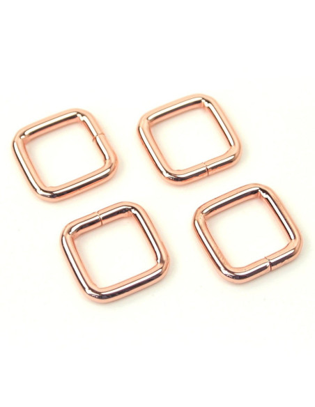 Conjunto de 4 anéis quadrados - Ouro rosa 12,7 mm