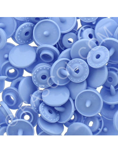 Pacote de 25 botões de pressão de resina KAM redondos - Azul lilás