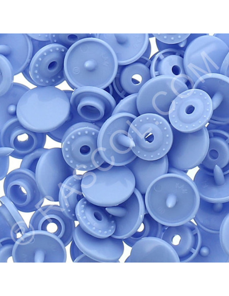 Pacote de 25 botões de pressão de resina KAM redondos - Azul lilás