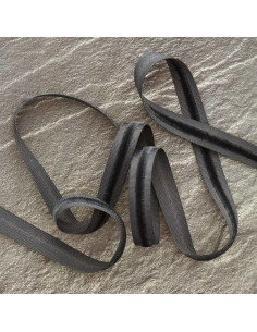 Fita de veludo grosgrain - Cinza escuro