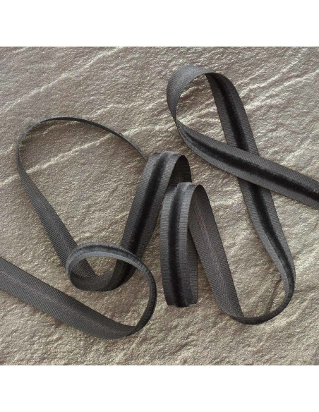 Fita de veludo grosgrain - Cinza escuro