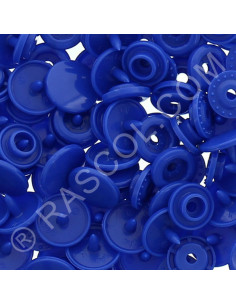 Pacote de 25 botões de pressão de resina KAM redondos - Azul real