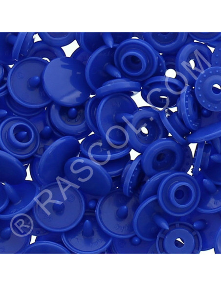Pacote de 25 botões de pressão de resina KAM redondos - Azul real