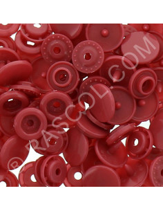 Pacote de 25 botões de pressão de resina KAM redondos - Cobre vermelho