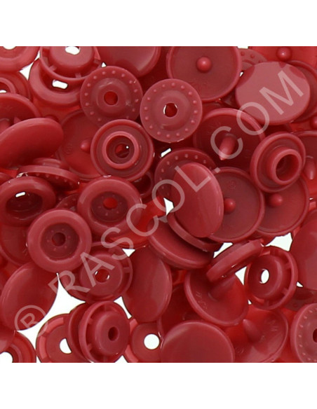 Pacote de 25 botões de pressão de resina KAM redondos - Cobre vermelho