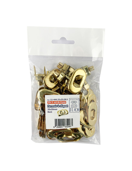 Conjunto de 20 fechos de torniquete oval 35 x 20 mm - Ouro