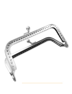 Fecho retangular para bolsa 180 mm - Prata