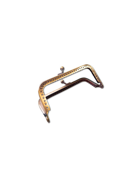 Fecho retangular para bolsa 75 mm - Bronze