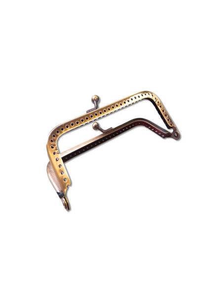 Fecho retangular para bolsa 125 mm - Bronze