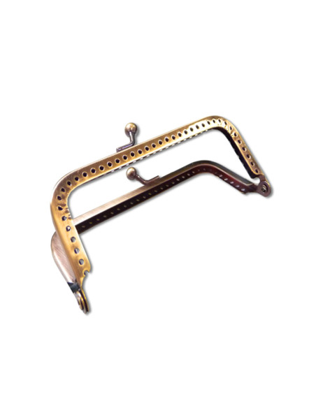 Fecho retangular para bolsa 150 mm - Bronze