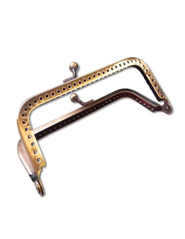 Fecho retangular para bolsa 180 mm - Bronze