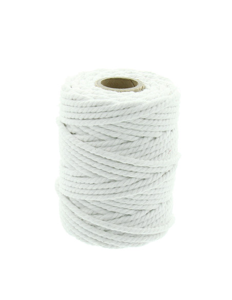 Cordão de algodão macramé 4,5 mm - Branco