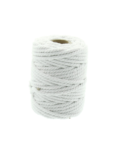 Cordão de algodão macramé 5 mm - Branco