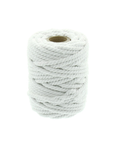 Cordão de algodão macramé 6 mm - Branco