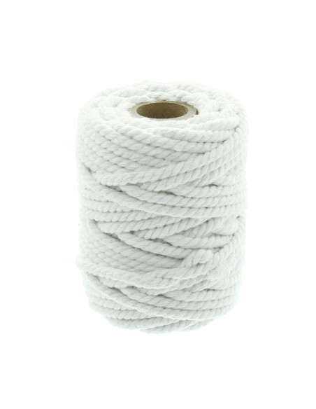 Cordão de algodão macramé 6 mm - Branco