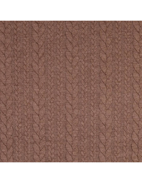 Tecido moletom trançado - Castanho
