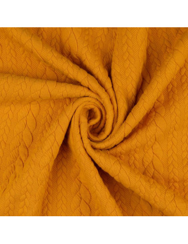 Tecido moletom trançado - Amarelo sol