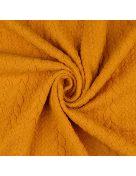 Tecido moletom trançado - Amarelo sol